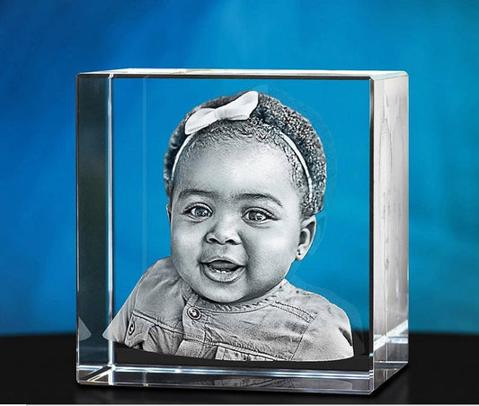 3D Photo Engrave Customized Crystal Cube Straight Edges Desktop Ornament Crystal Crafts Prismuse   