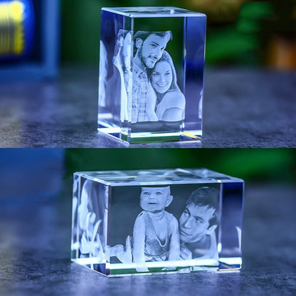 3D Photo Engrave Customized Crystal Cuboid Straight Edges Desktop Ornament Crystal Crafts Prismuse   