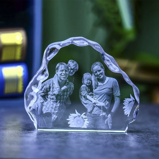 3D Photo Engrave Customized Crystal Iceberg Horizontal Desktop Ornament Crystal Crafts Prismuse   